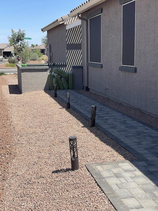 Paver walkway with bollard lighting in Chandler, AZ
