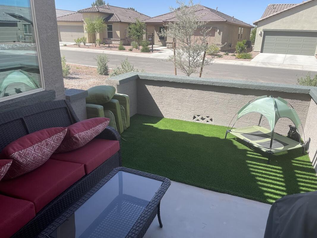Artificial turf courtyard installation in Gilbert, AZ